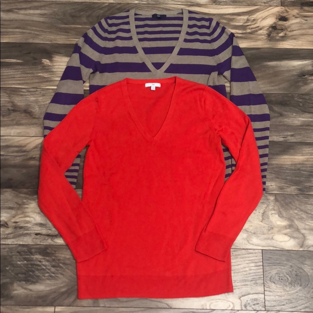 Two Gap V-Neck Sweaters Size Medium